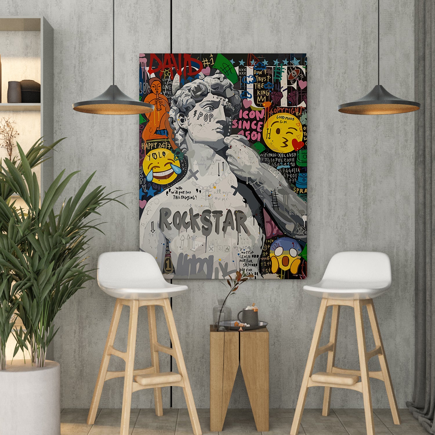 Contemporary Figurative Art Canvas Painting - Elegance in Modern Form-Kotart