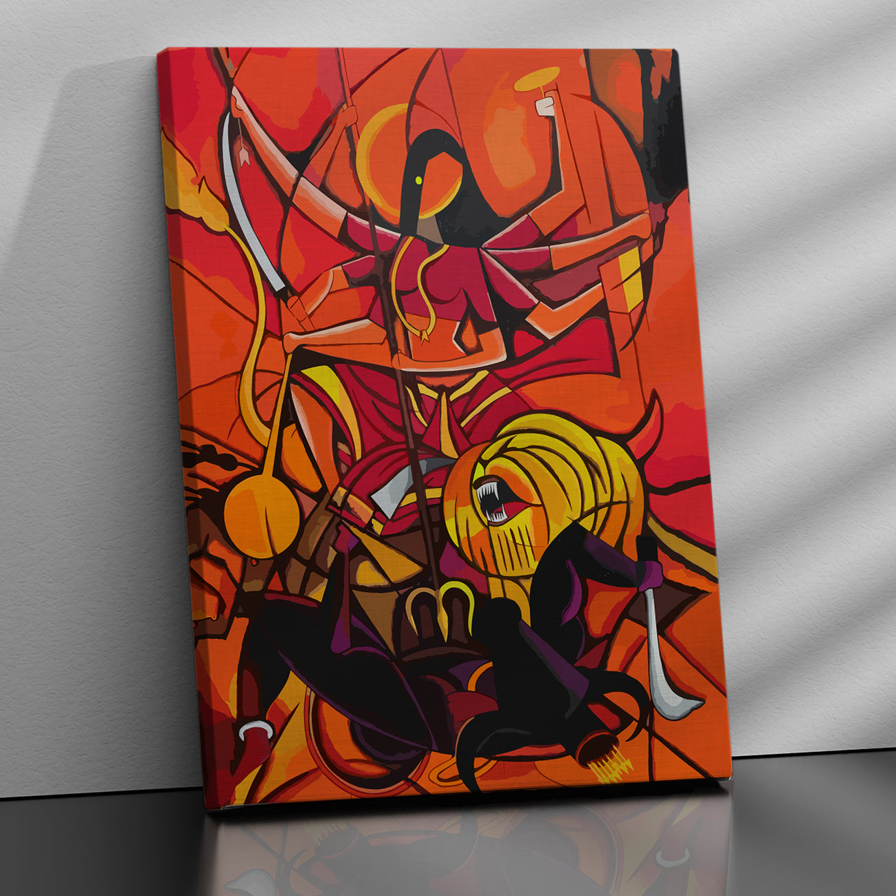 Maa Durga Modern Art Canvas Painting-Kotart