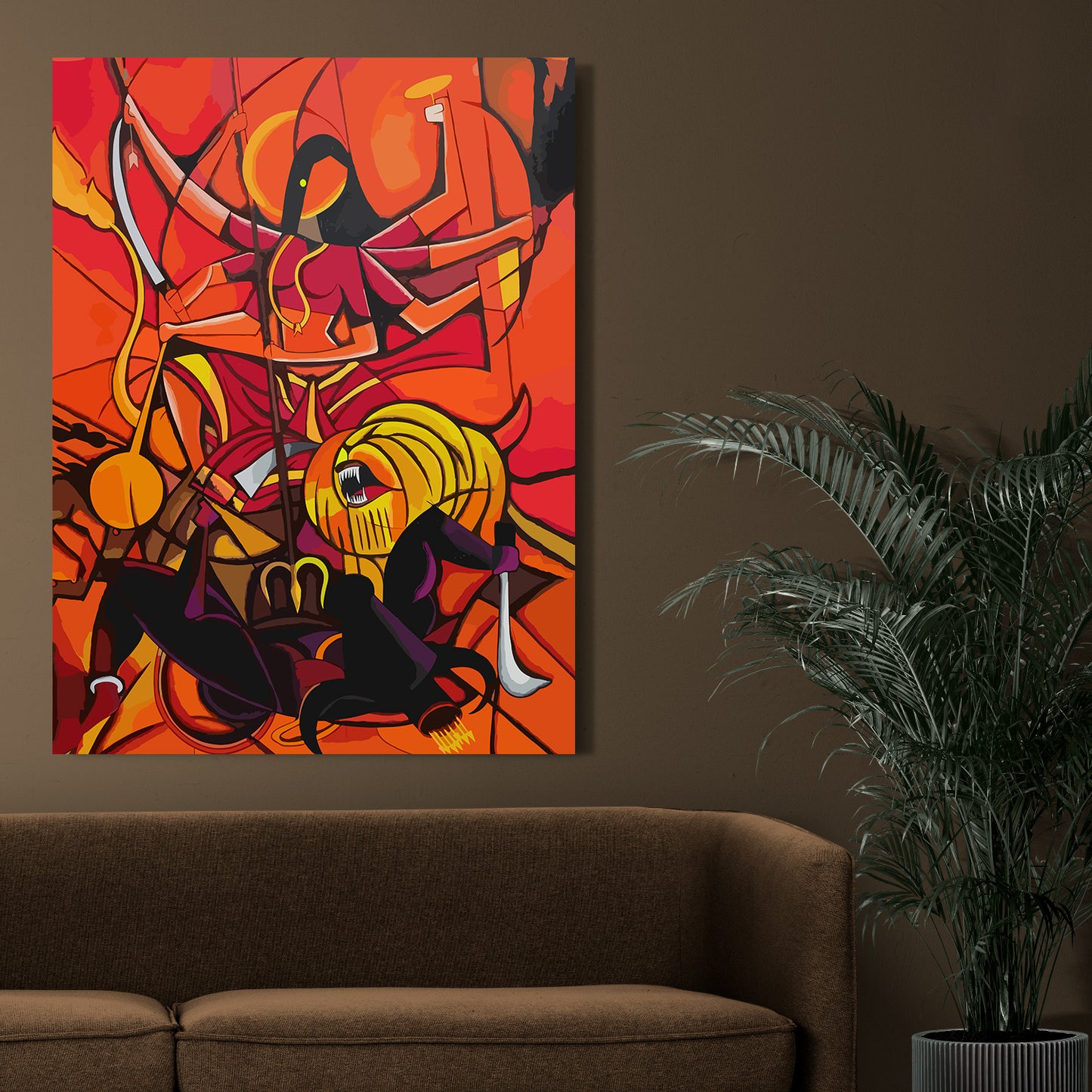 Maa Durga Modern Art Canvas Painting-Kotart