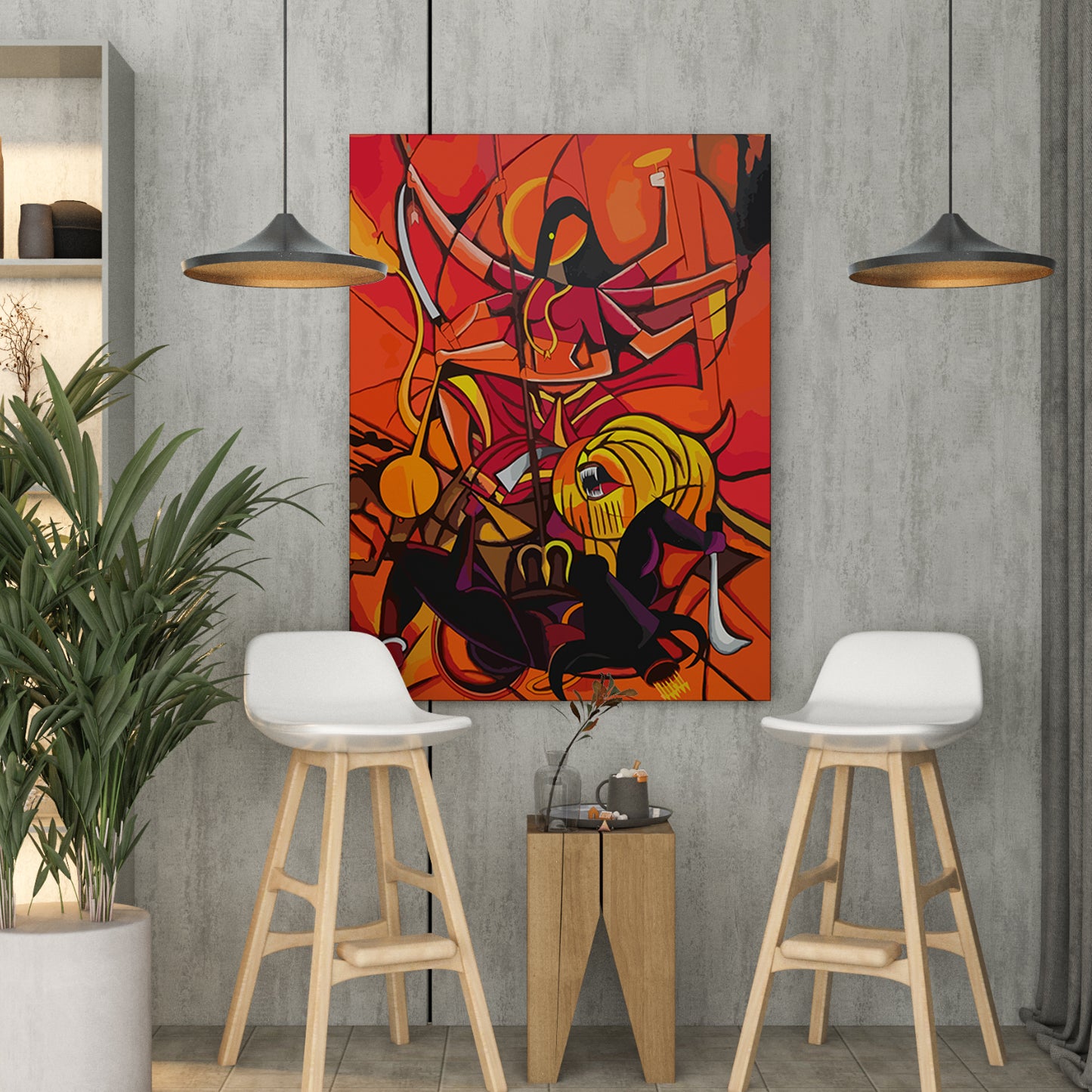 Maa Durga Modern Art Canvas Painting-Kotart