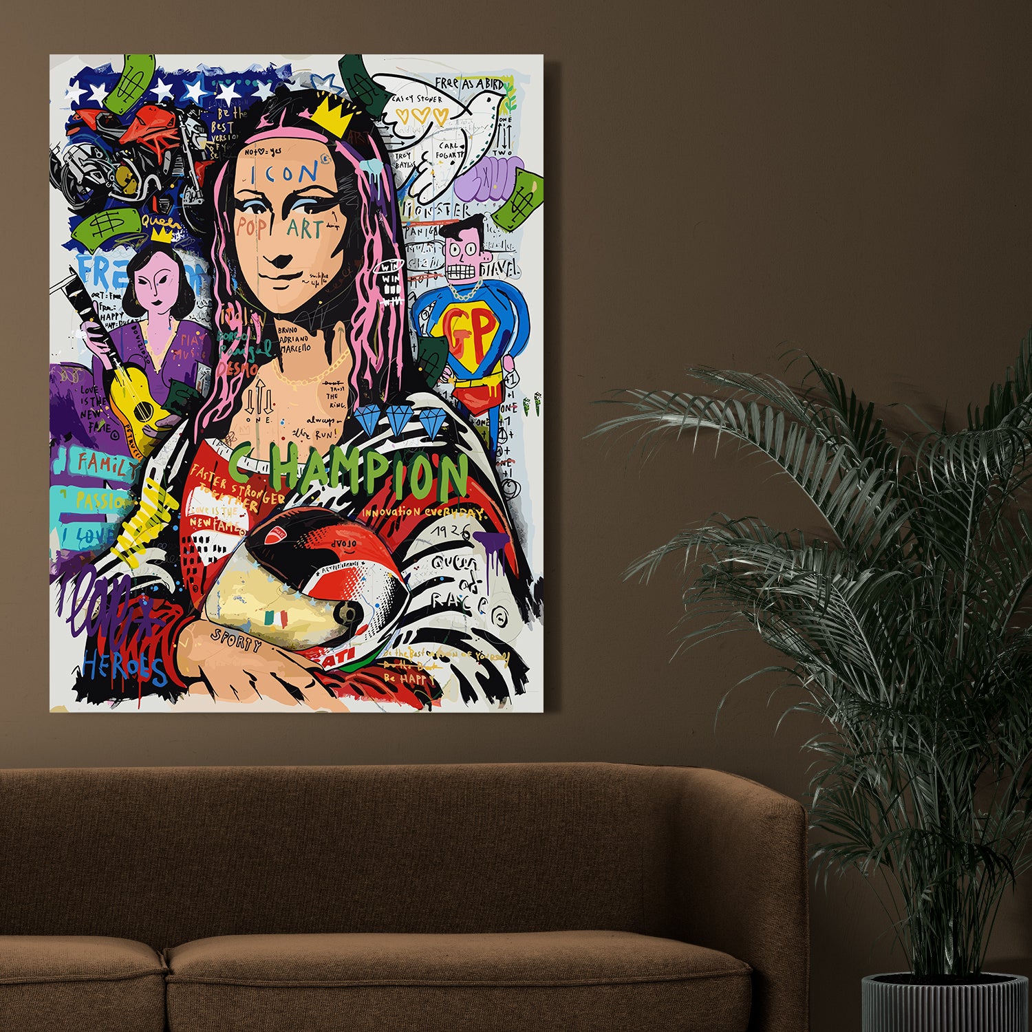 Vibrant Monalisa Modern Art Canvas Print – Kotart