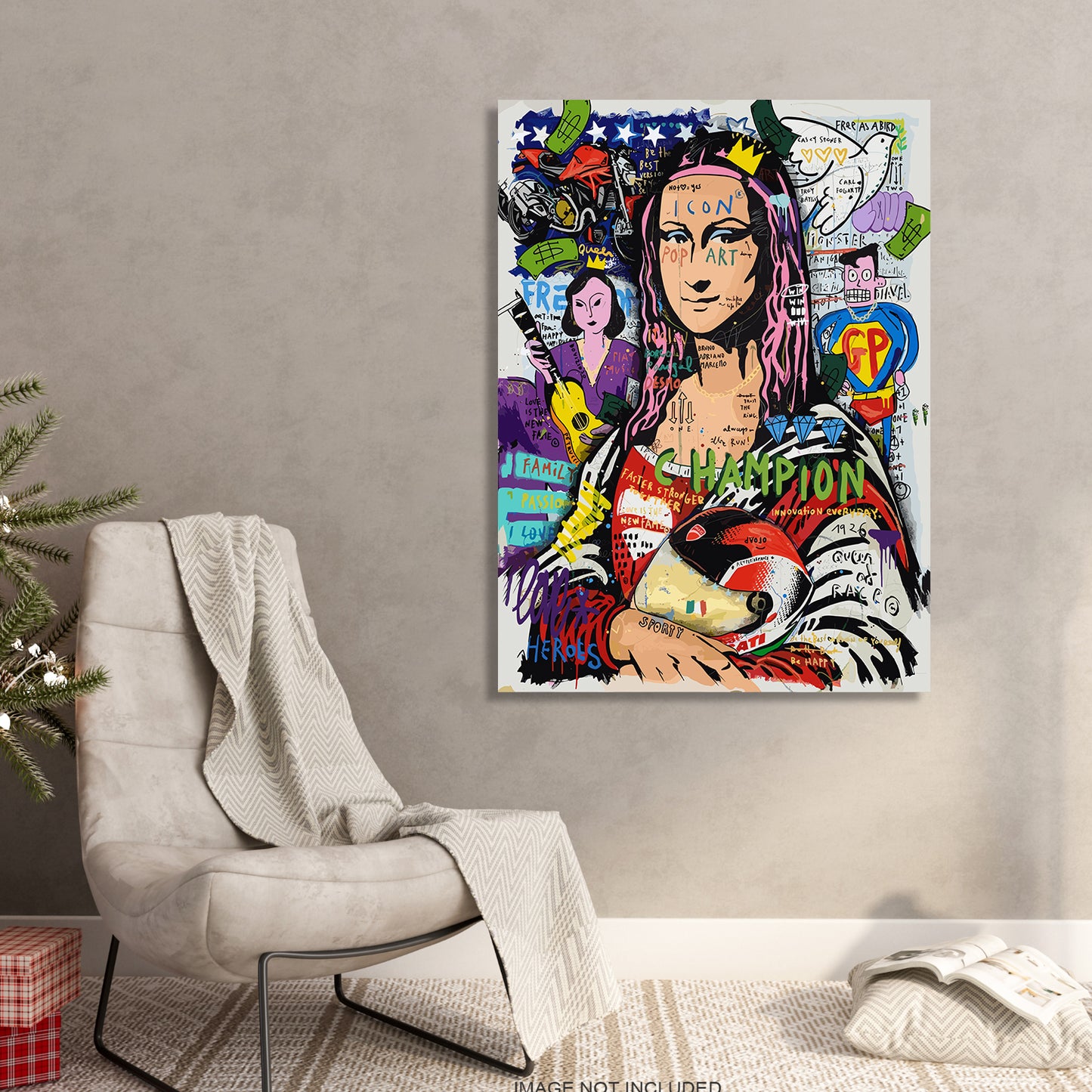 Vibrant Monalisa Modern Art Canvas Painting-Kotart