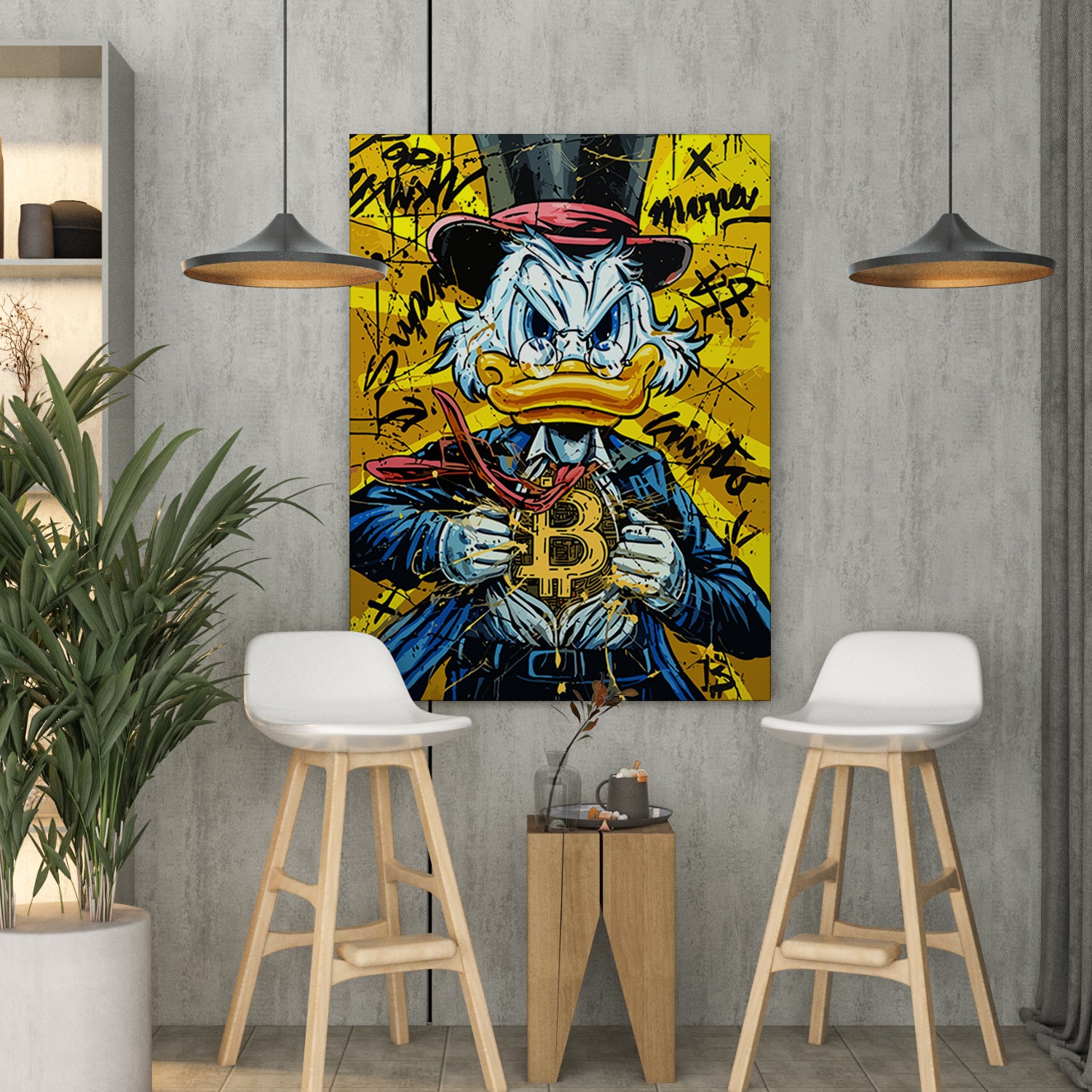 Vibrant Donald Duck Modern Art Canvas Painting-Kotart