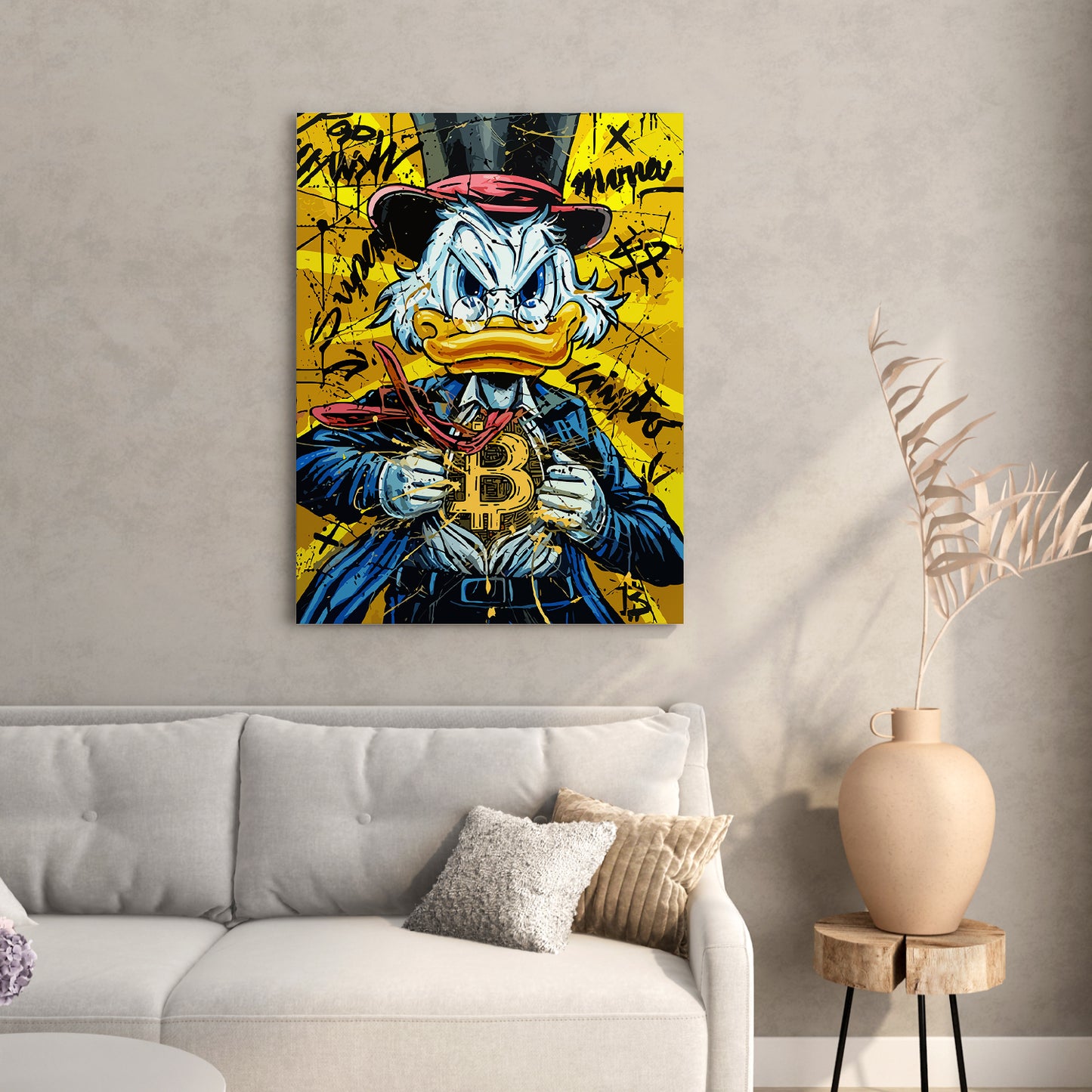 Vibrant Donald Duck Modern Art Canvas Painting-Kotart