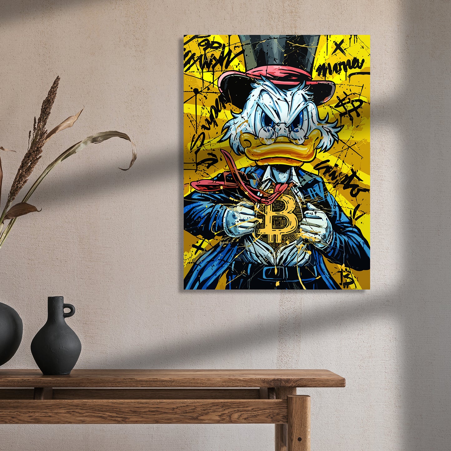 Vibrant Donald Duck Modern Art Canvas Painting-Kotart