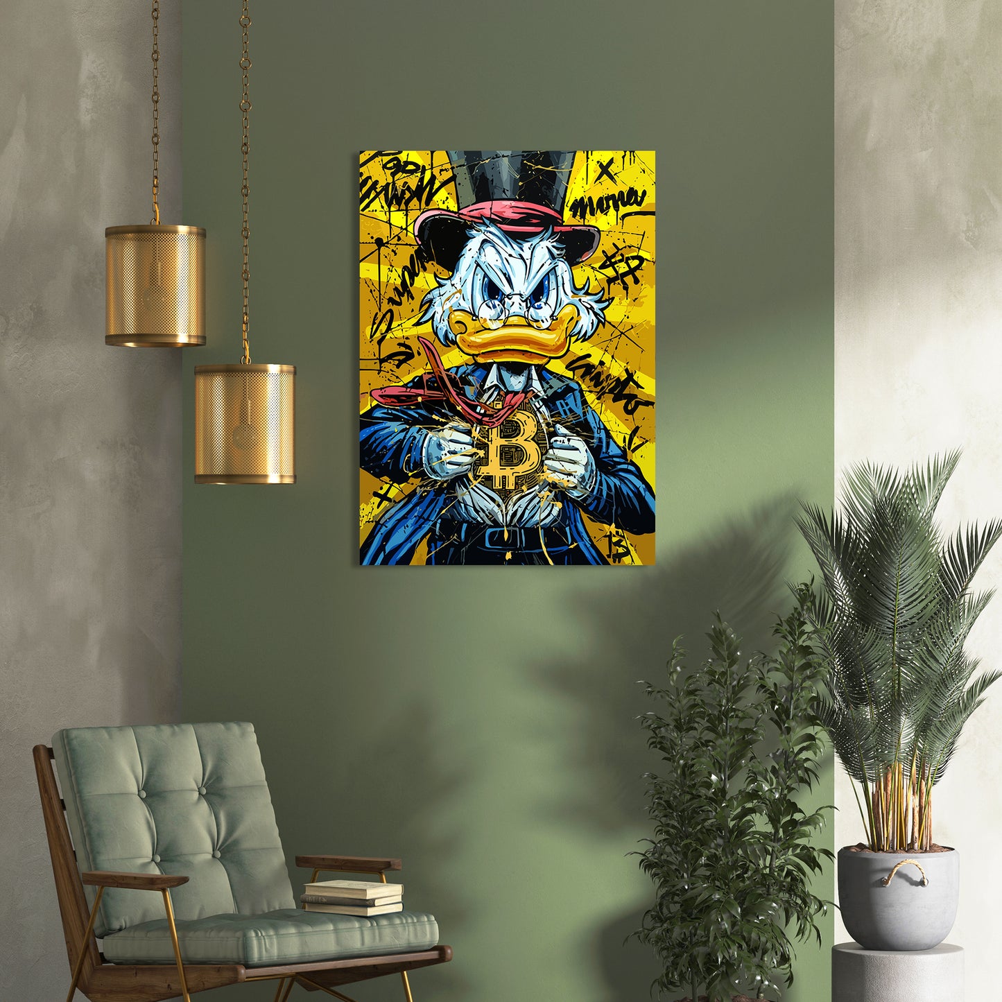 Vibrant Donald Duck Modern Art Canvas Painting-Kotart