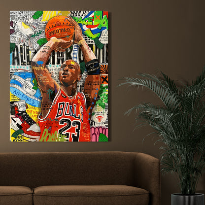 Famous Basket Bowl Player Michael Jordan Canvas Painting-Kotart