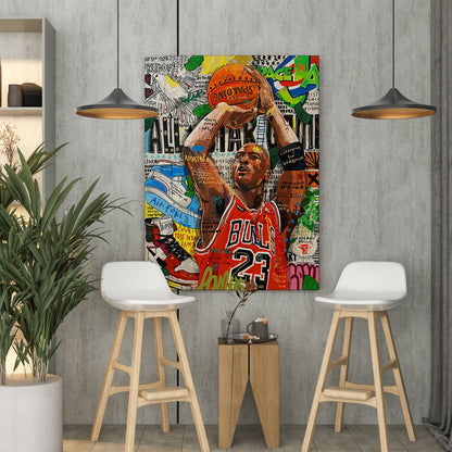 Famous Basket Bowl Player Michael Jordan Canvas Painting-Kotart