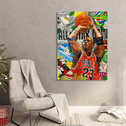 Famous Basket Bowl Player Michael Jordan Canvas Painting-Kotart