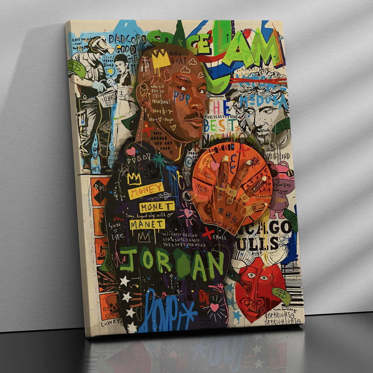 Famous Basket Bowl Player Michael Jordan Canvas Painting-Kotart