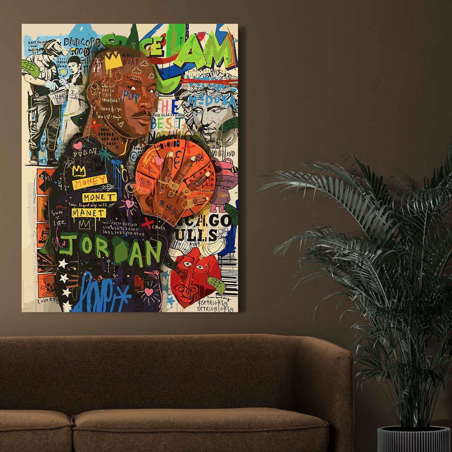 Famous Basket Bowl Player Michael Jordan Canvas Painting-Kotart