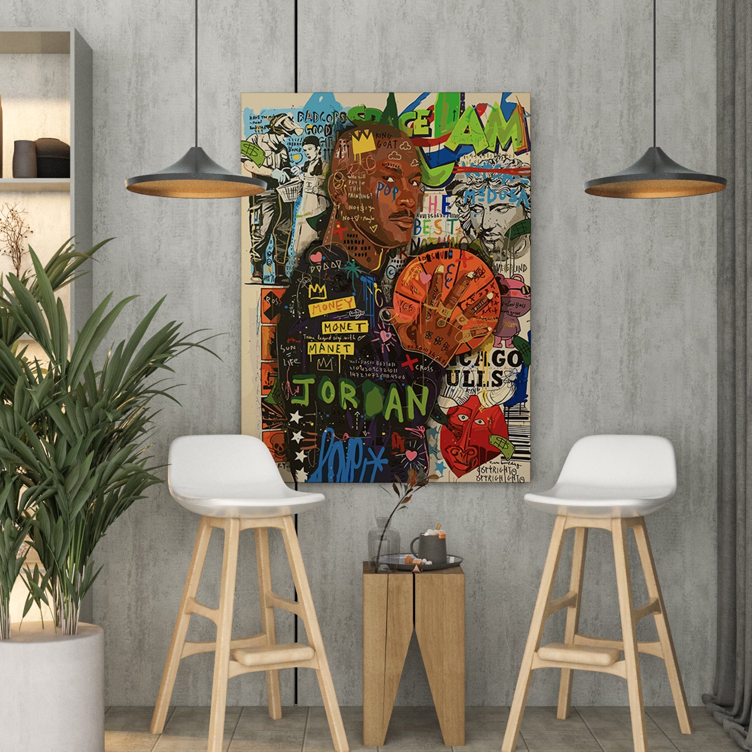 Famous Basket Bowl Player Michael Jordan Canvas Painting-Kotart