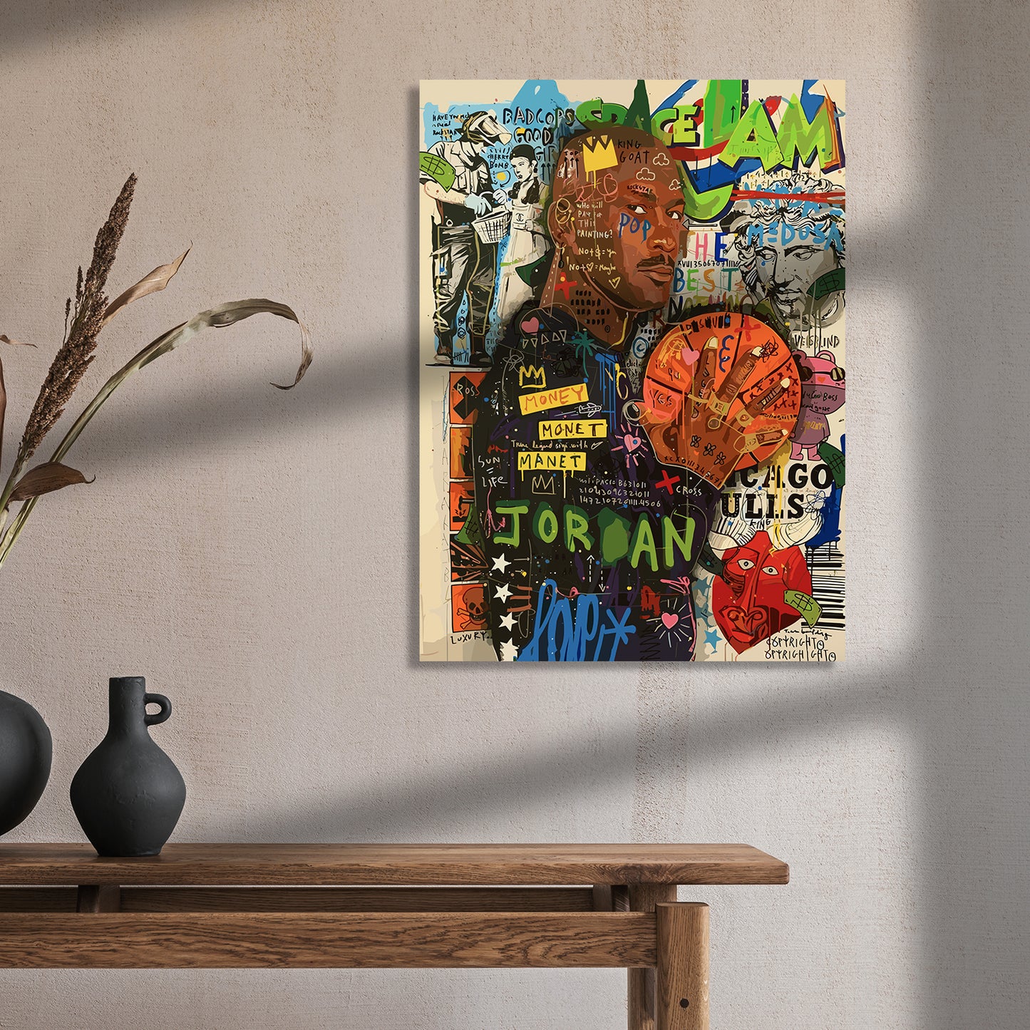 Famous Basket Bowl Player Michael Jordan Canvas Painting-Kotart