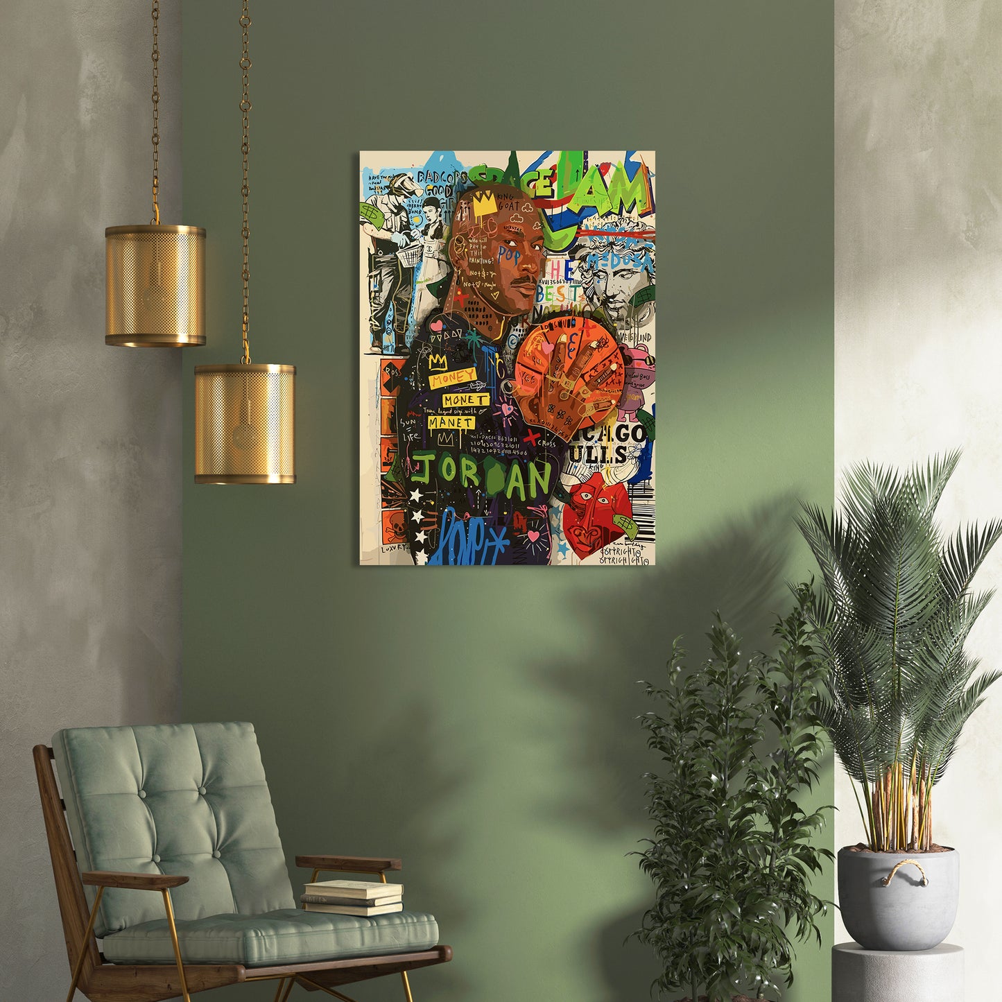 Famous Basket Bowl Player Michael Jordan Canvas Painting-Kotart