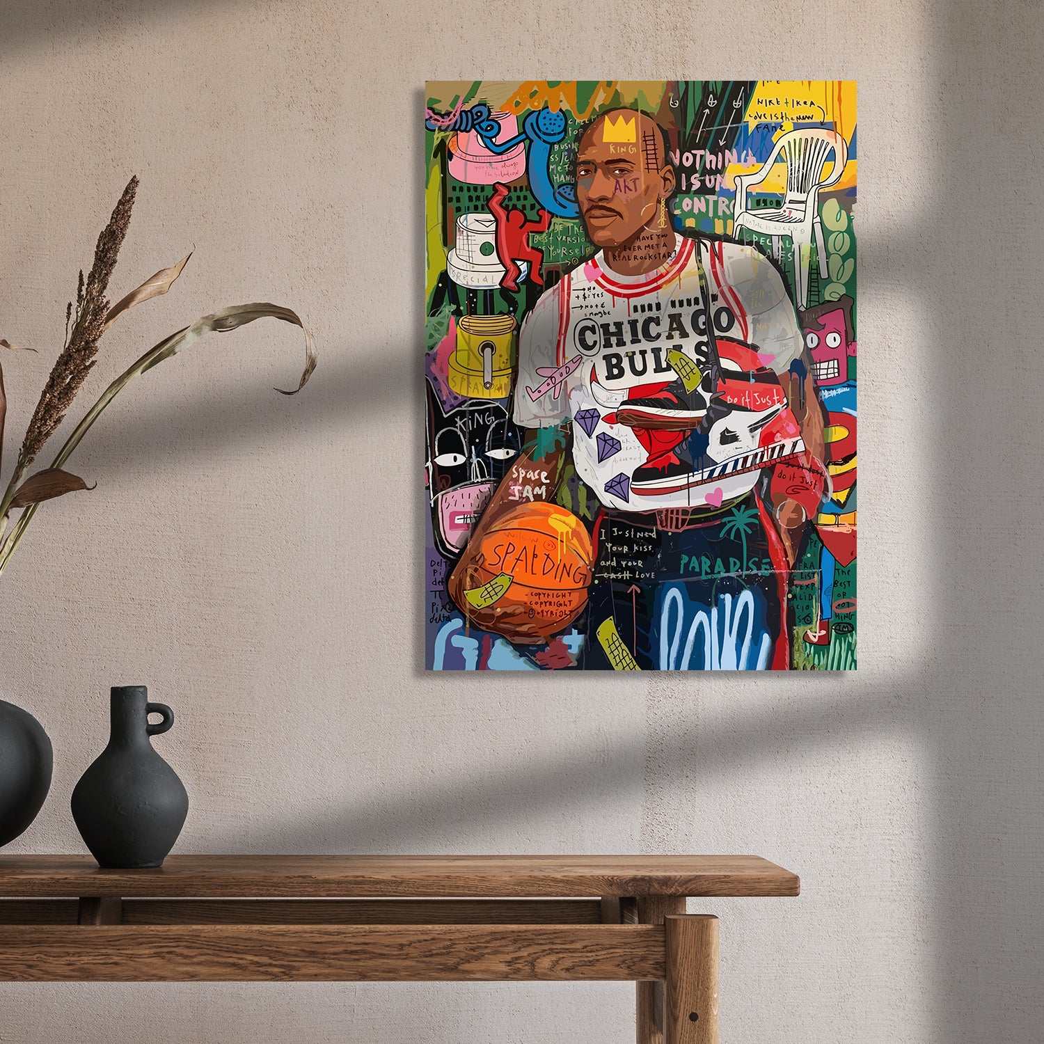 Famous Basket Bowl Player Michael Jordan Canvas Painting-Kotart