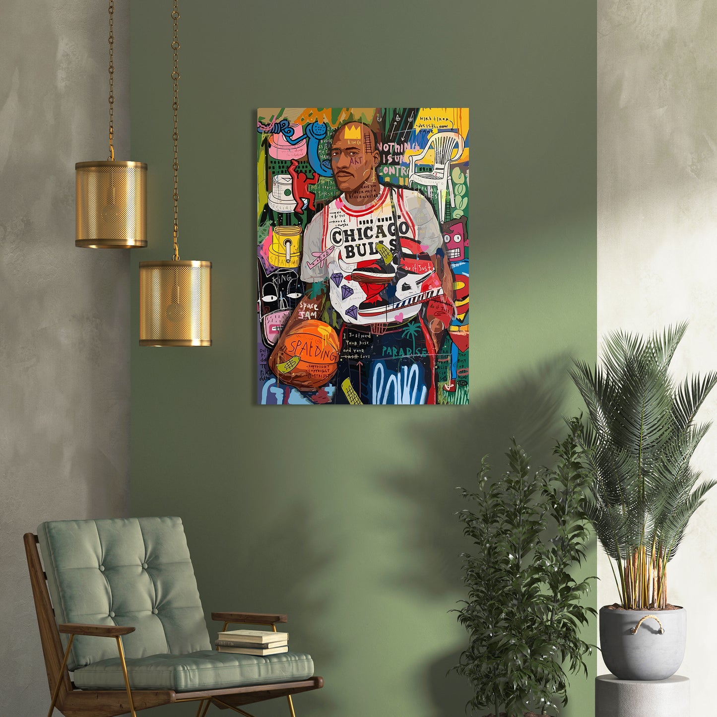 Famous Basket Bowl Player Michael Jordan Canvas Painting-Kotart