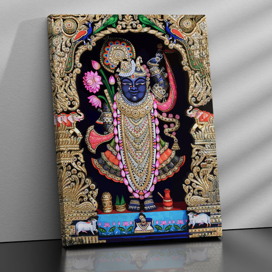 Beautiful Shrinath Ji Art Canvas Painting-Kotart