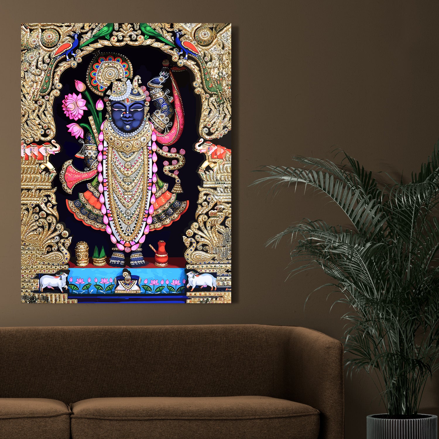 Beautiful Shrinath Ji Art Canvas Painting-Kotart