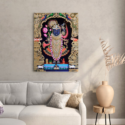 Beautiful Shrinath Ji Art Canvas Painting-Kotart