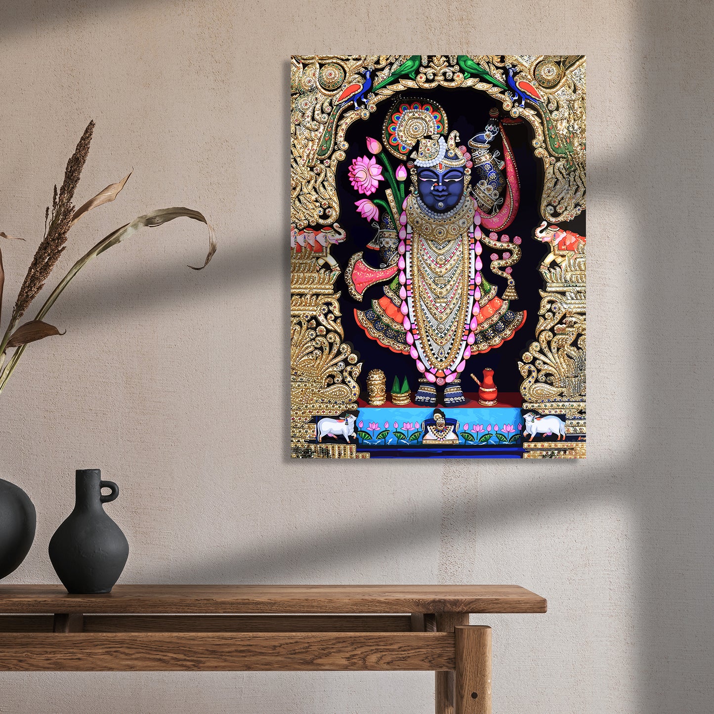 Beautiful Shrinath Ji Art Canvas Painting-Kotart