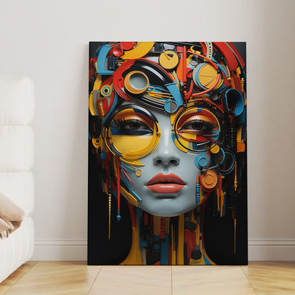 Colorful Essence: Modern Portrait Canvas Art Print