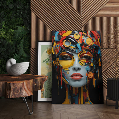 Colorful Essence: Modern Portrait Canvas Art Print