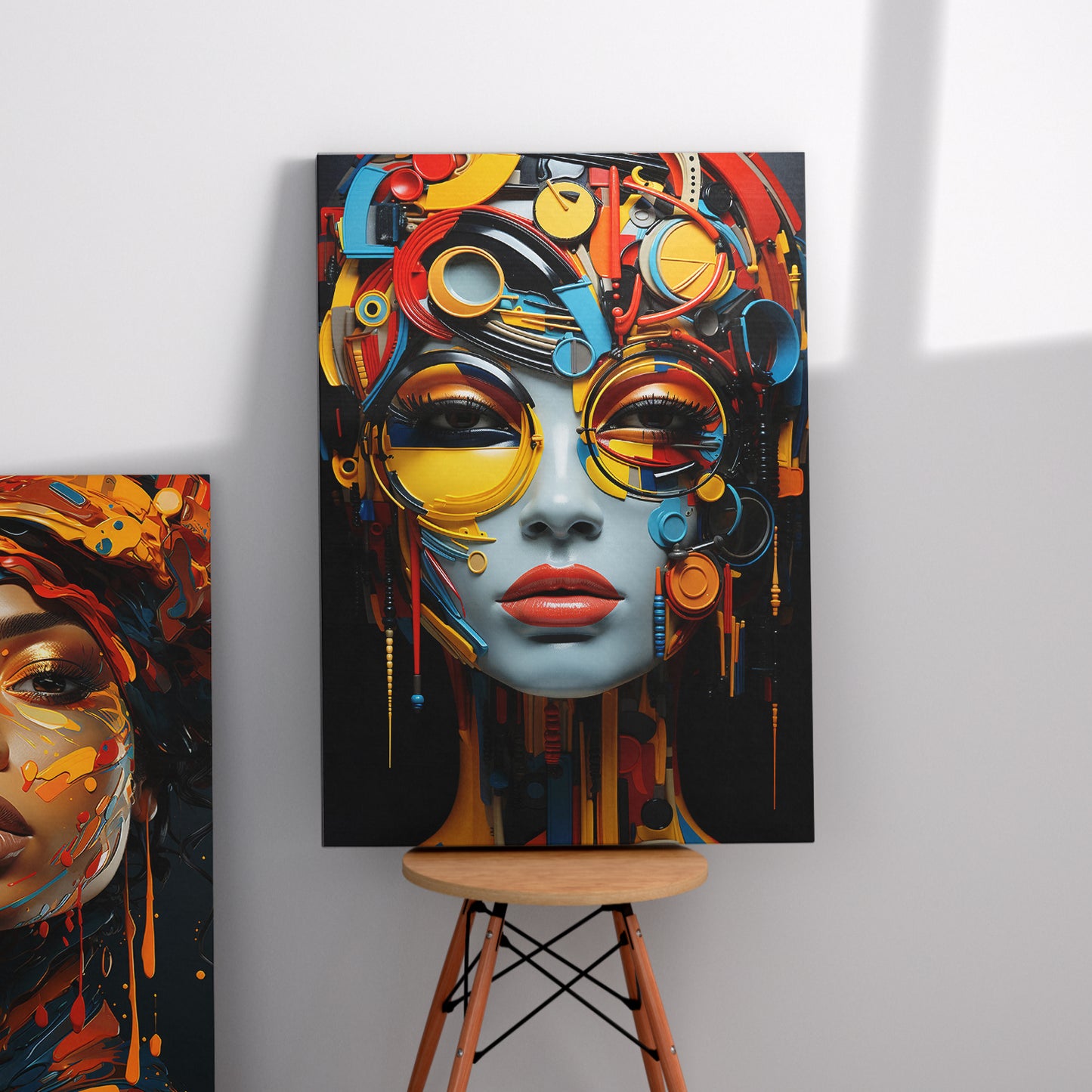 Colorful Essence: Modern Portrait Canvas Art Print