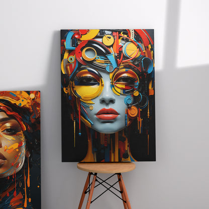 Colorful Essence: Modern Portrait Canvas Art Print