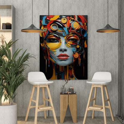 Colorful Essence: Modern Portrait Canvas Art Print