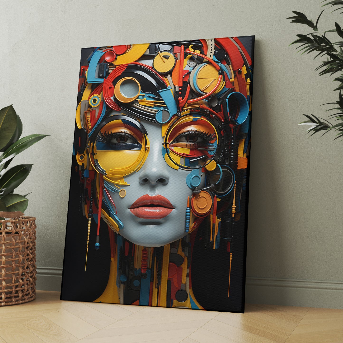 Colorful Essence: Modern Portrait Canvas Art Print