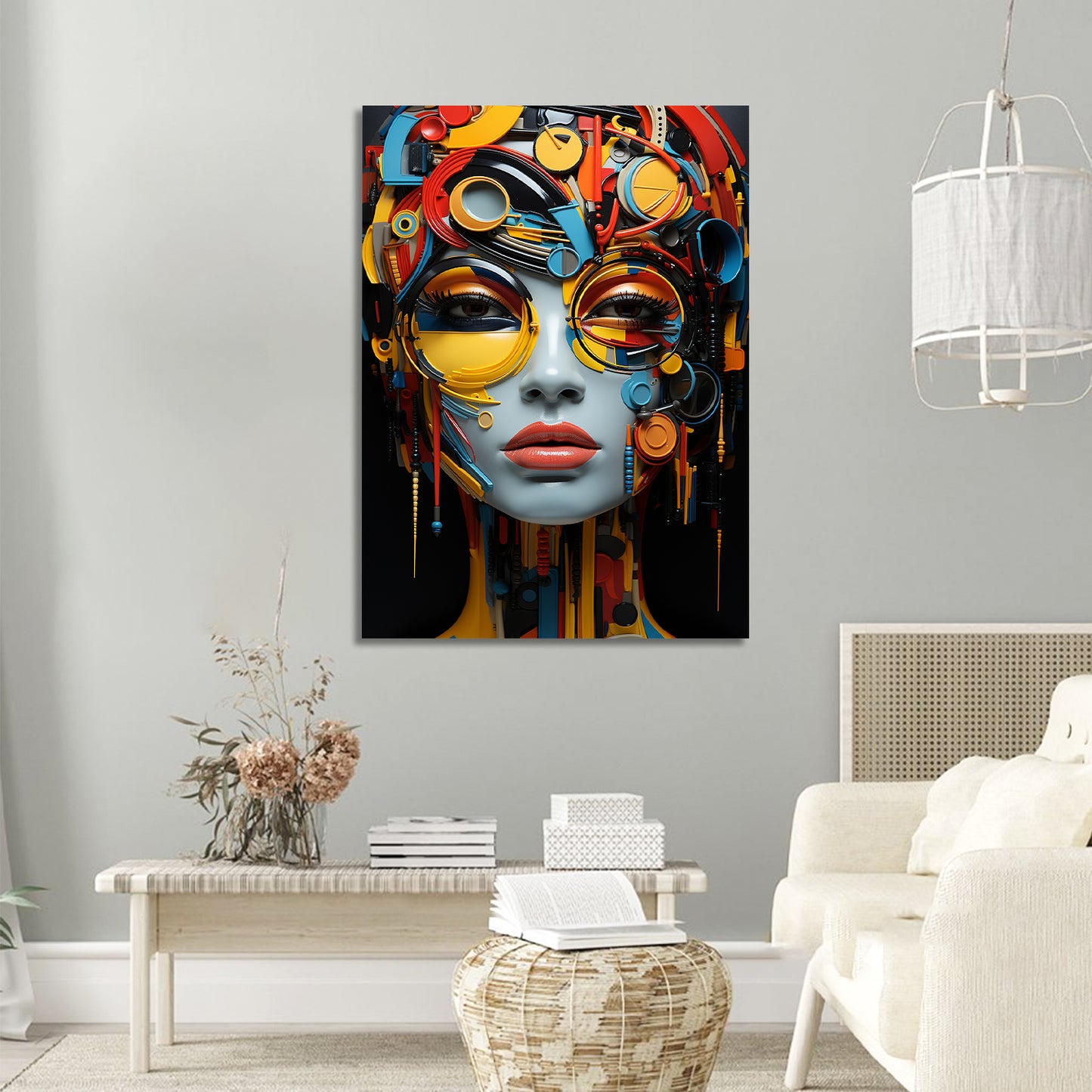 Colorful Essence: Modern Portrait Canvas Art Print