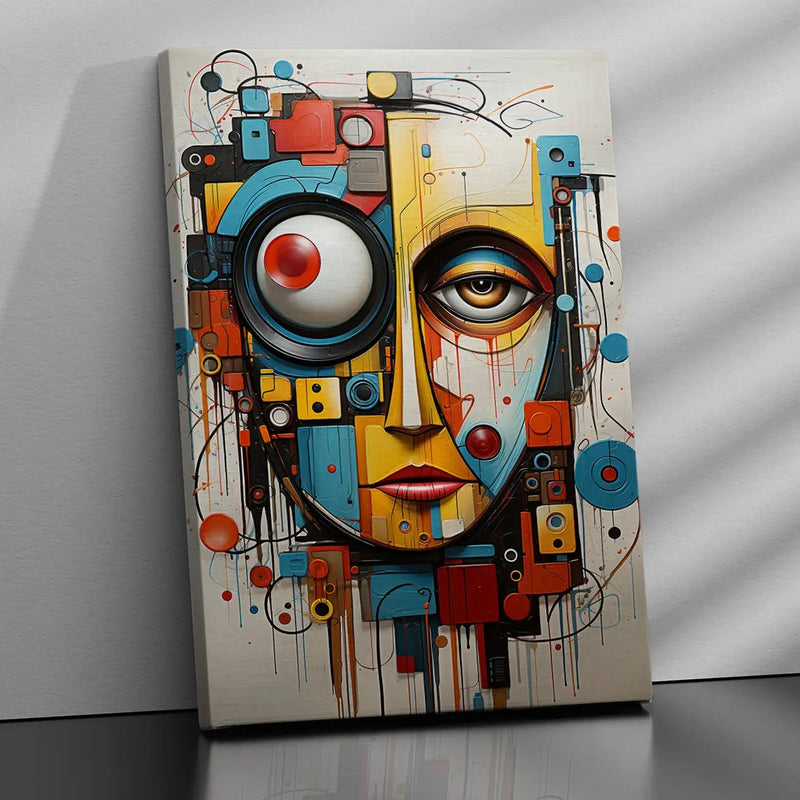 Techno Vision: Abstract Fusion Canvas Art Print