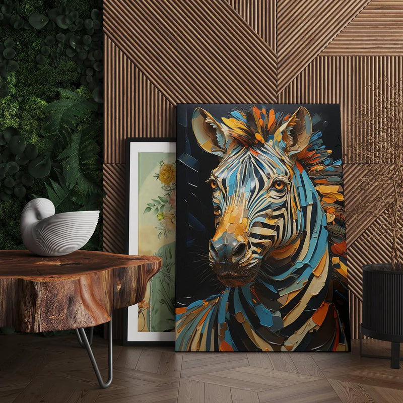 Vibrant Zebra Canvas Art Print