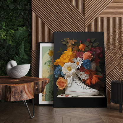 Blossom-adorned Sneaker Canvas: Fusion of Fashion & Nature
