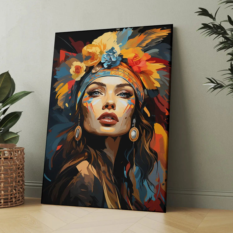 Nature's Beauty - Woman with Floral Headdress Canvas Art Print