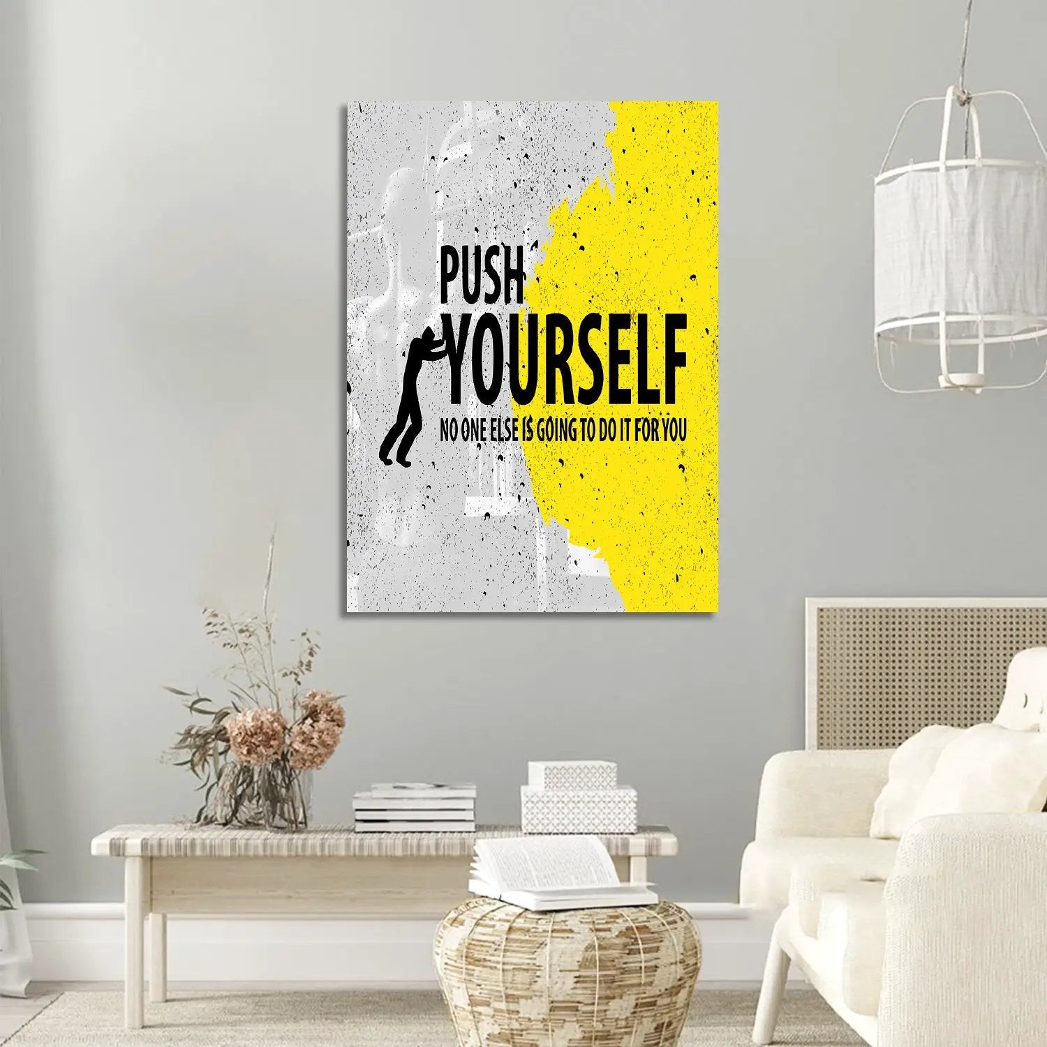 Push Yourself Motivational Canvas Wall Art – Kotart