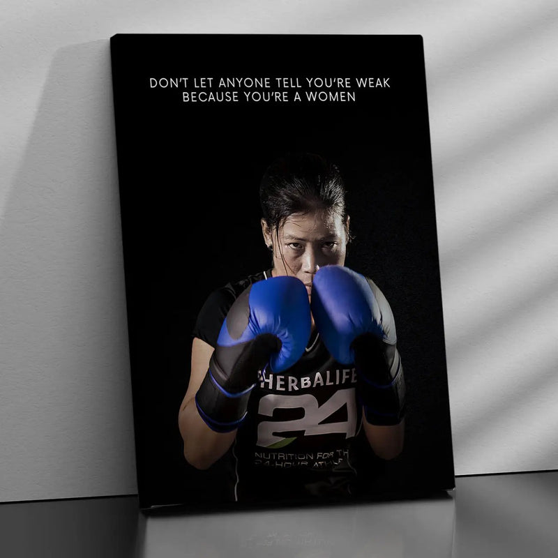 Exclusive Boxing Canvas Art Print Featuring Champion Fighter Mary Kom