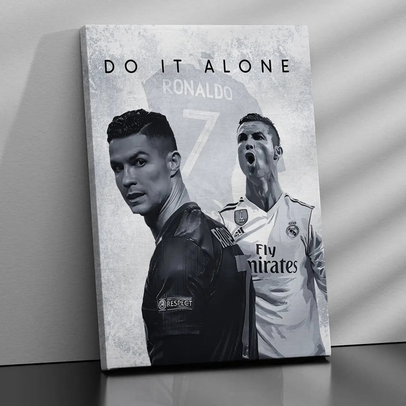 Ronaldo #7 Determination Canvas: Football Legend's Motivational Artwork