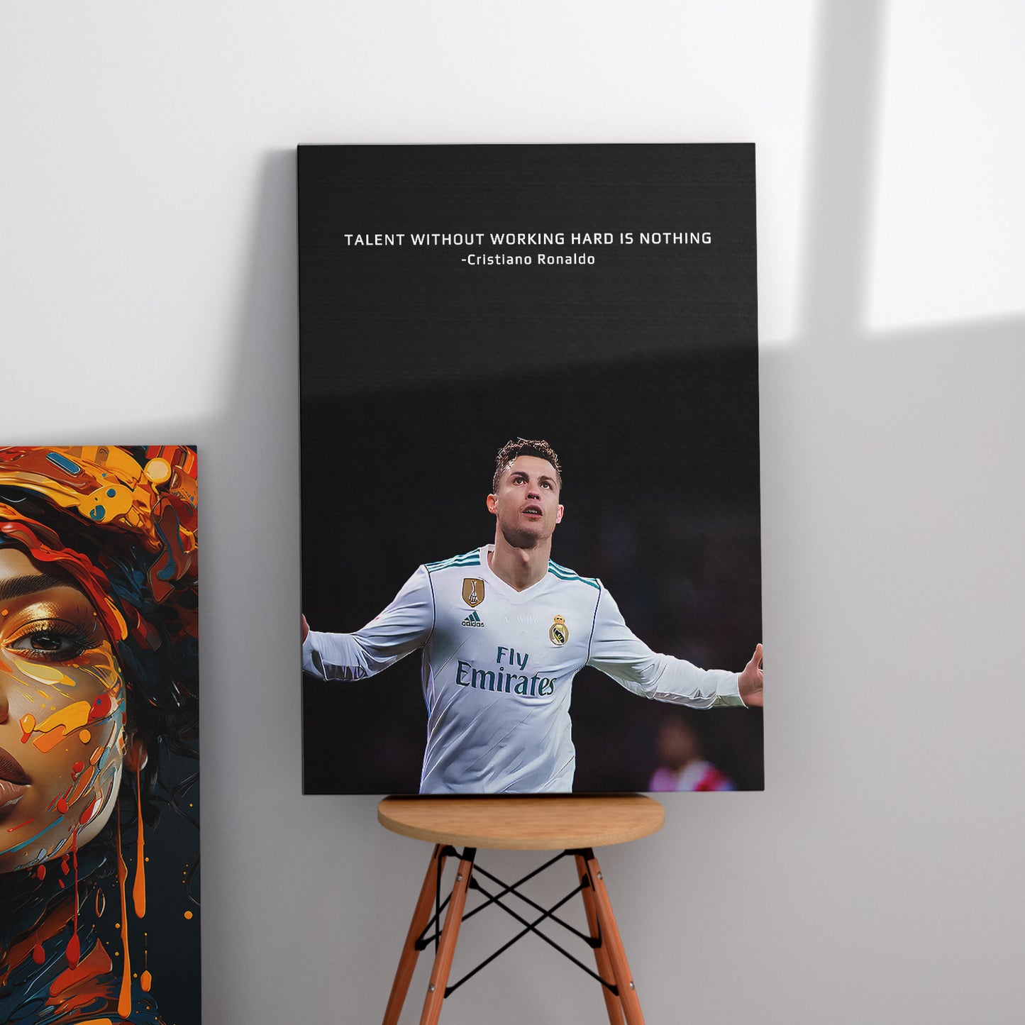 Cristiano Ronaldo Canvas Art Print : Football Legend's Motivational Artwork