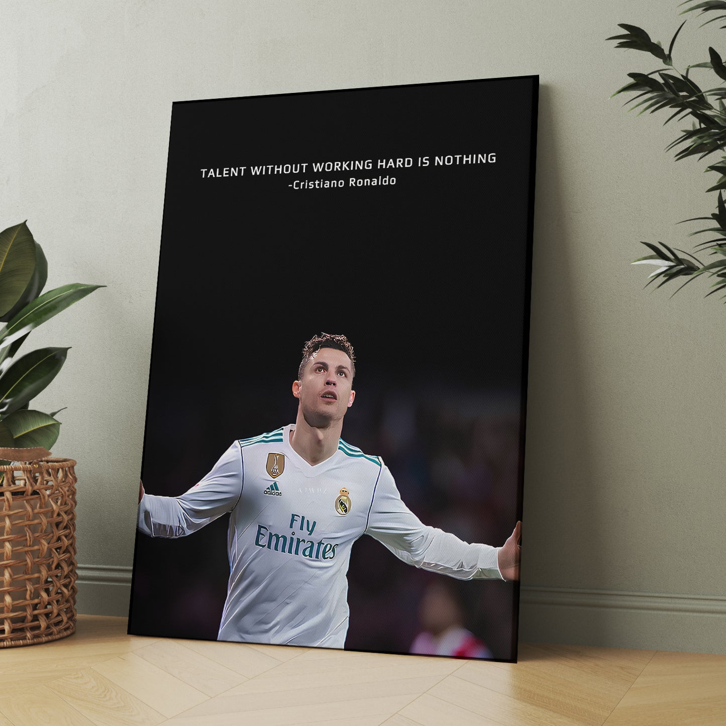 Cristiano Ronaldo Canvas Art Print : Football Legend's Motivational Artwork