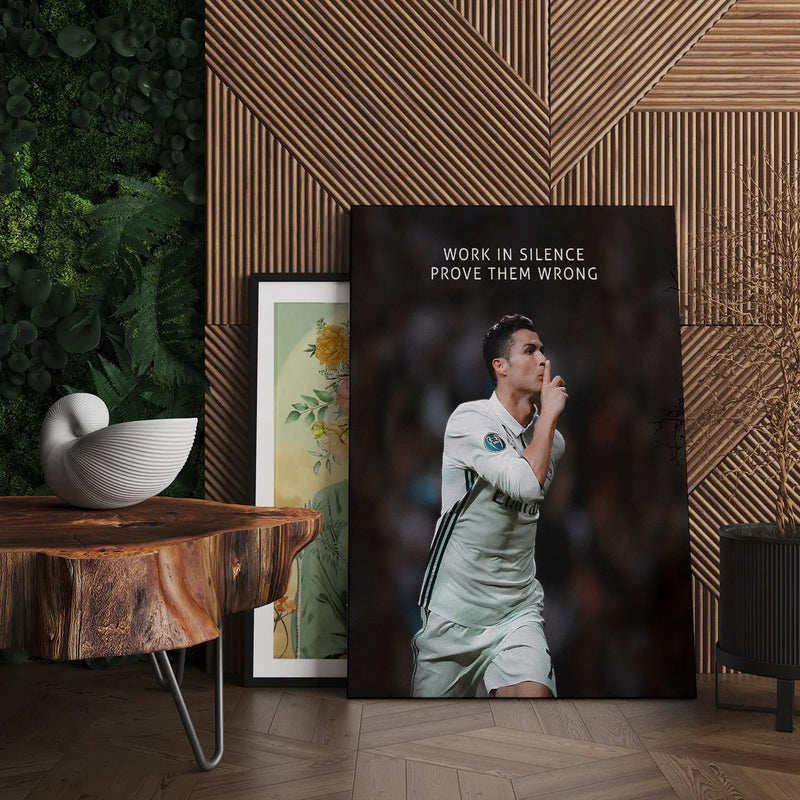 Cristiano Ronaldo Canvas Art Print : Football Legend's Motivational Artwork