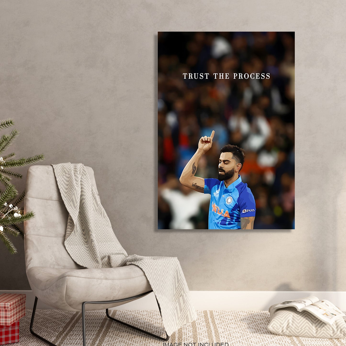 Cricket Icon Vira Kohli Motivational Canvas Art Print : 'Trust the Process' Inspiring Artwork