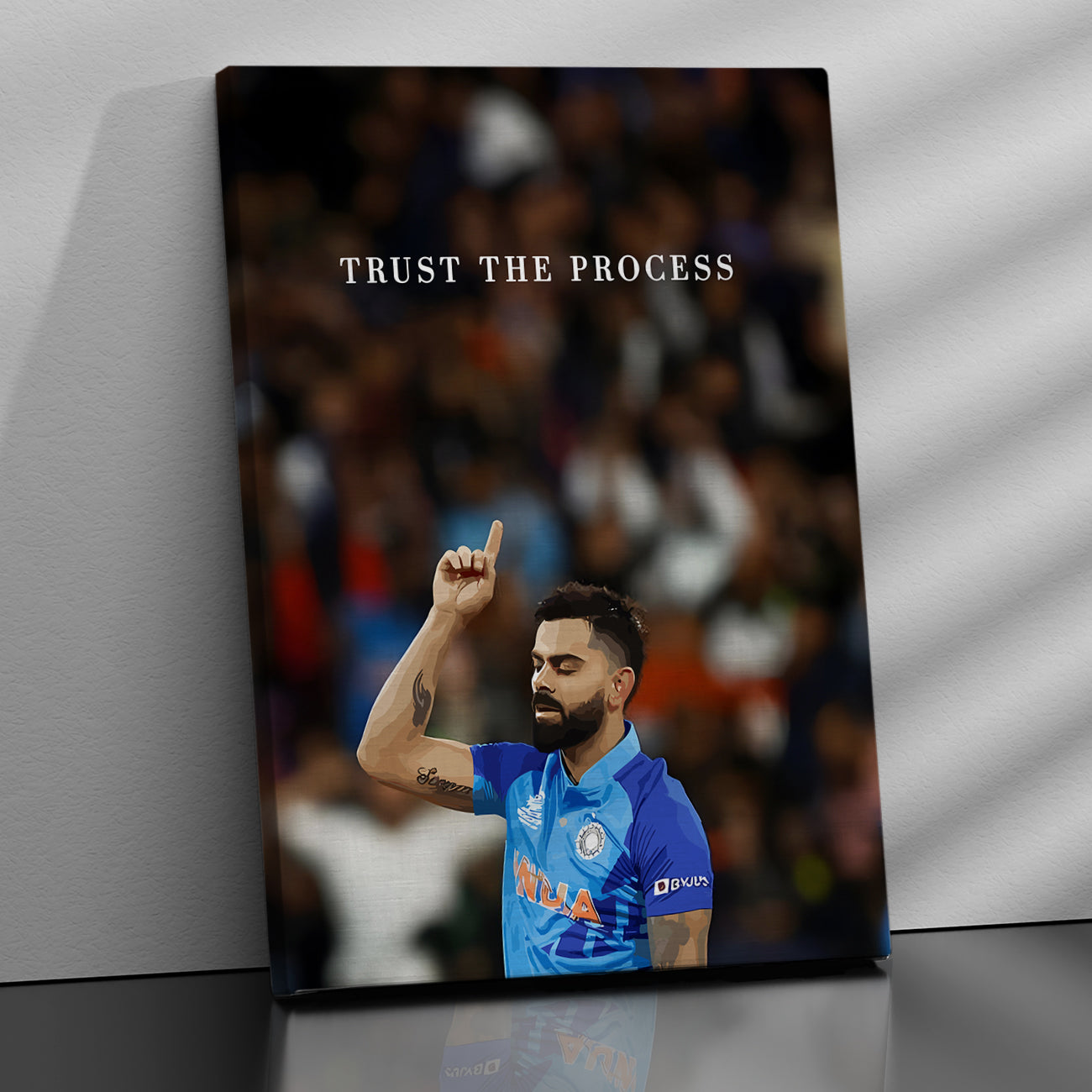 Cricket Icon Vira Kohli Motivational Canvas Art Print : 'Trust the Process' Inspiring Artwork