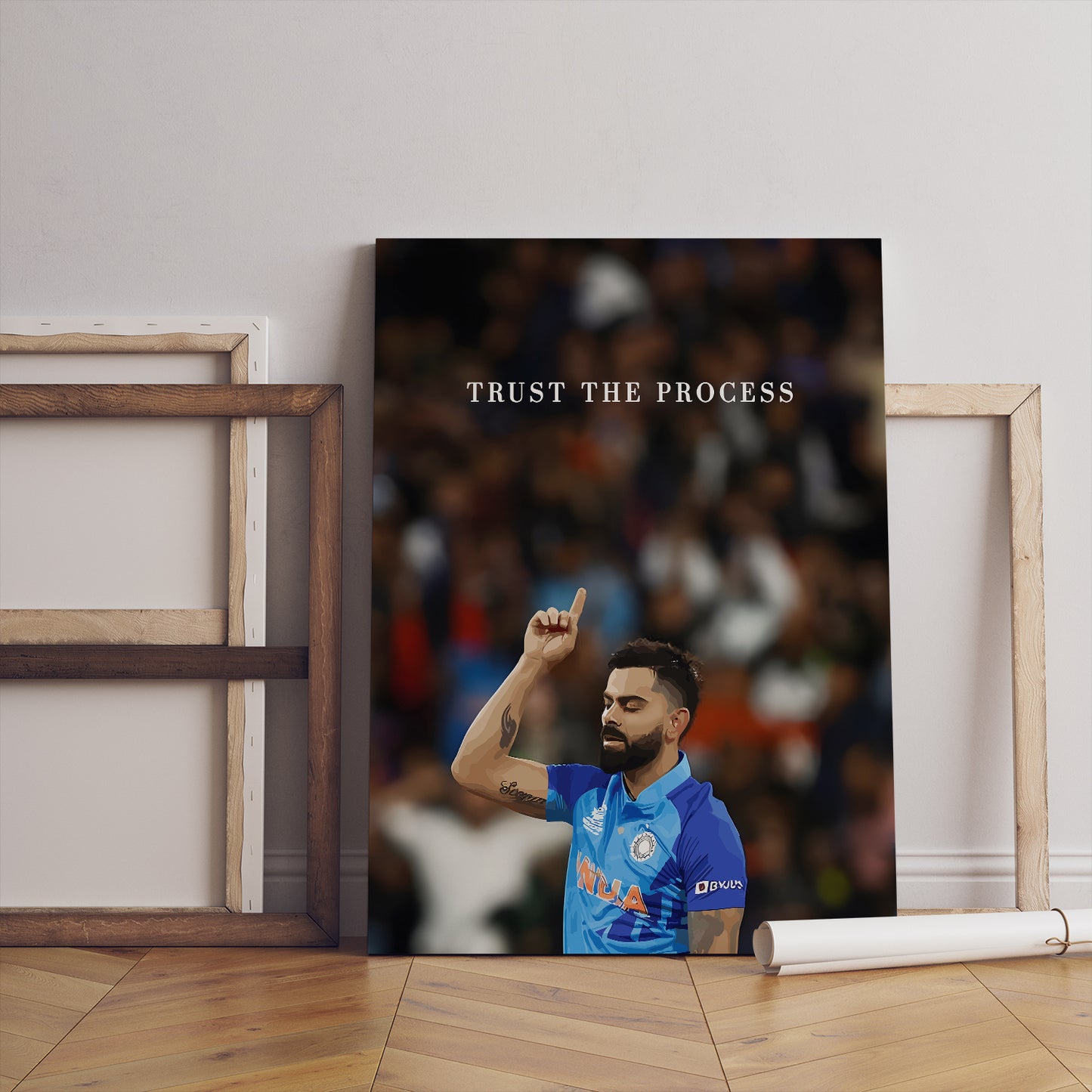 Cricket Icon Vira Kohli Motivational Canvas Art Print : 'Trust the Process' Inspiring Artwork