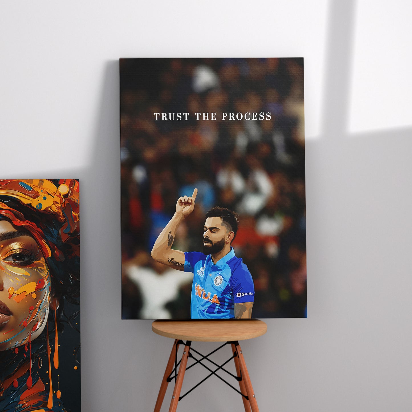 Cricket Icon Vira Kohli Motivational Canvas Art Print : 'Trust the Process' Inspiring Artwork