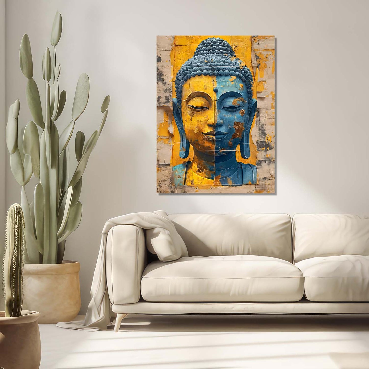 Abstract Buddha Canvas Art Print: Divine Serenity for Every Space