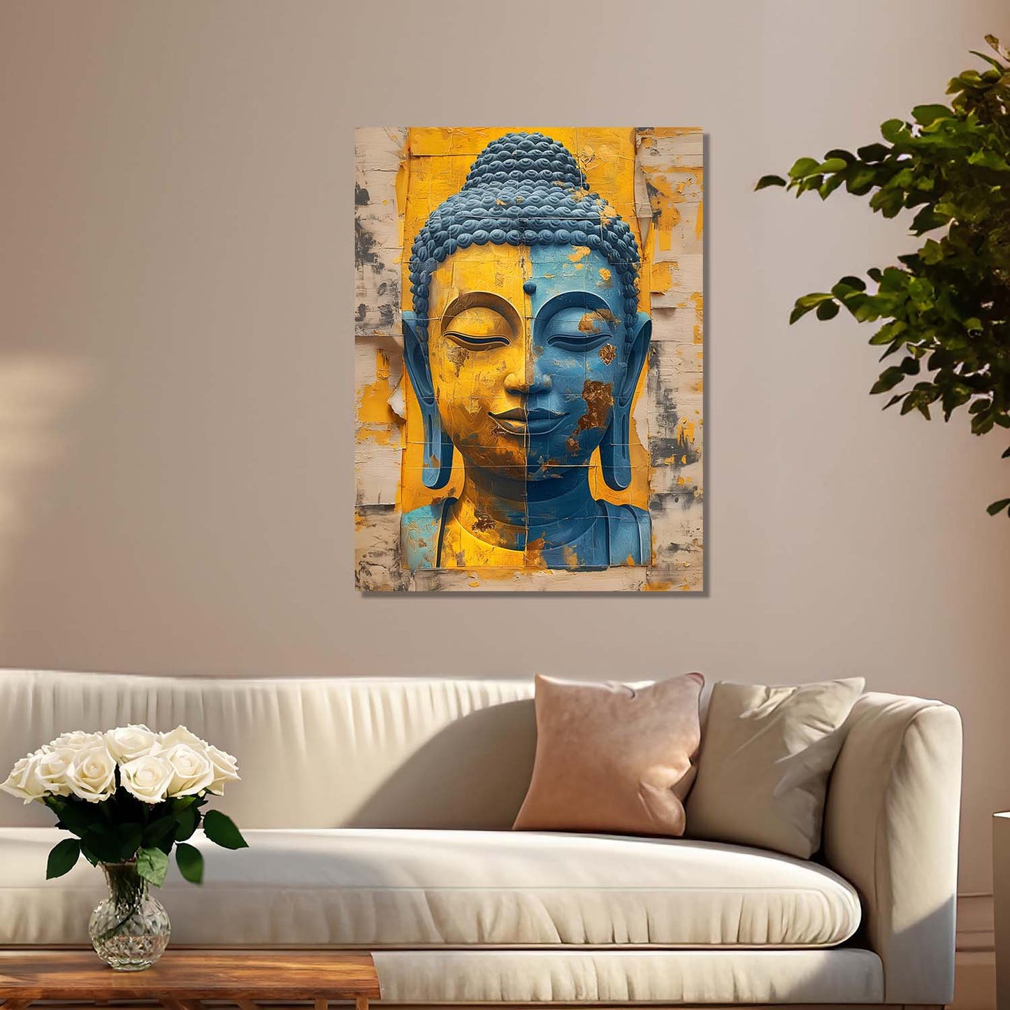 Abstract Buddha Canvas Art Print: Divine Serenity for Every Space