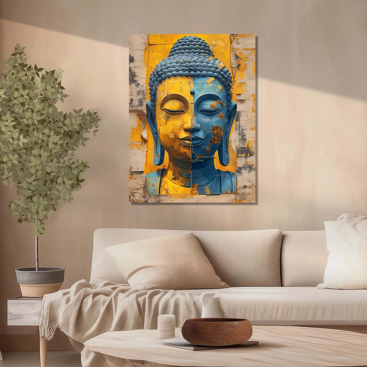 Abstract Buddha Canvas Art Print: Divine Serenity for Every Space