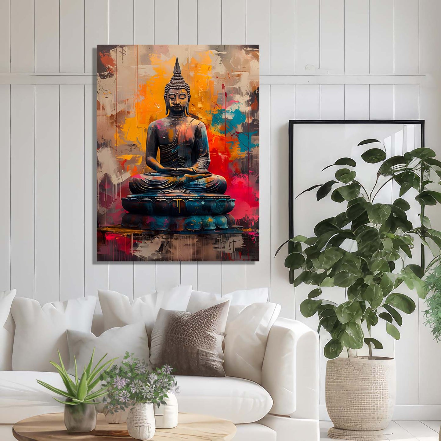 Abstract Buddha Canvas Wall Art Print: Divine Serenity for Every Space