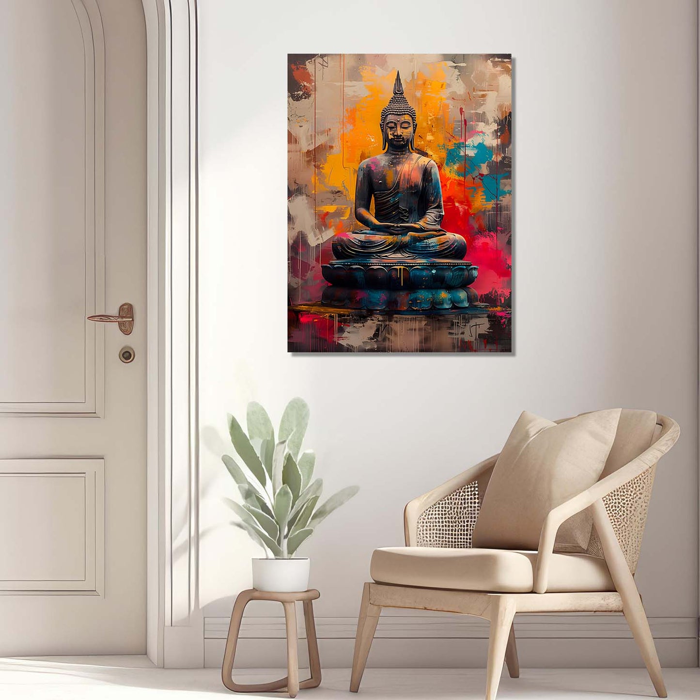 Abstract Buddha Canvas Wall Art Print: Divine Serenity for Every Space